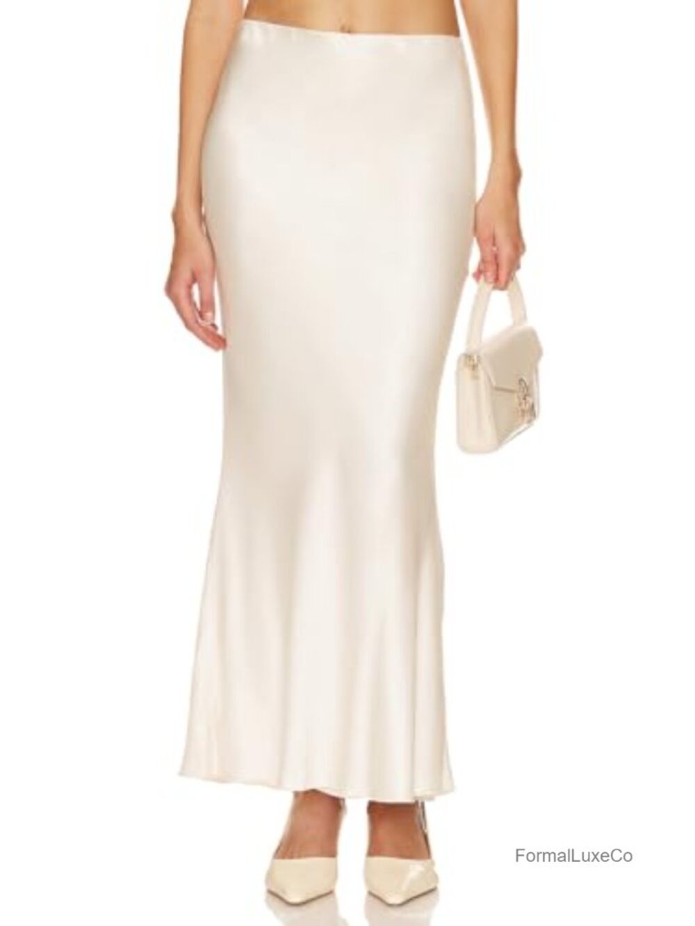 Satin Mermaid Maxi Skirt Elastic High Waist Flared A Line Long Skirt